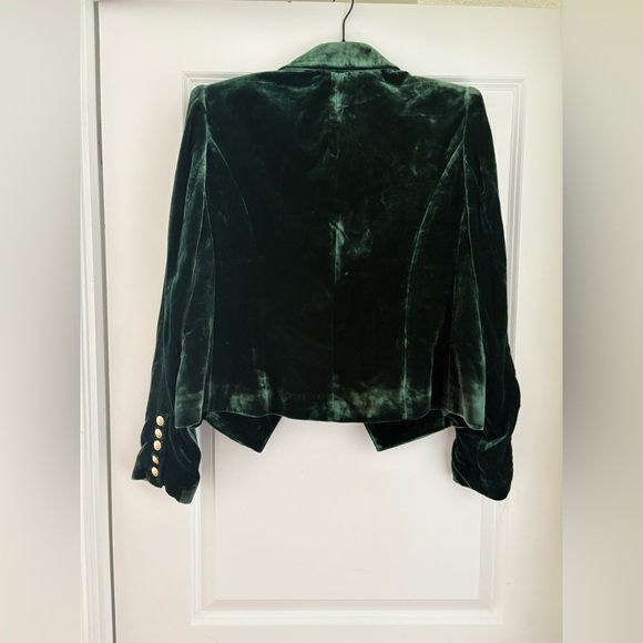 L’Agence Forest Green Brook Velvet Crop Blazer – Size 8 - Picture 15 of 16